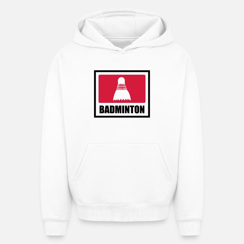 Badminton - Sweat à capuche unisexe oversize épais SPREAD - blanc