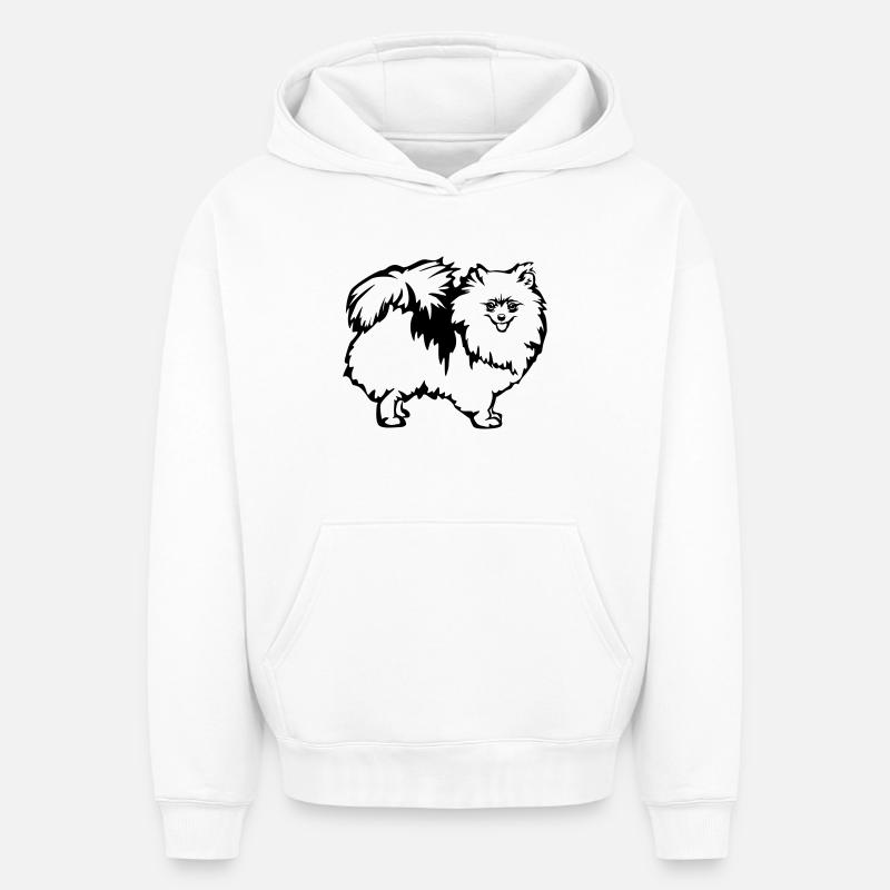 Spitz nain - Sweat à capuche unisexe oversize épais SPREAD - blanc