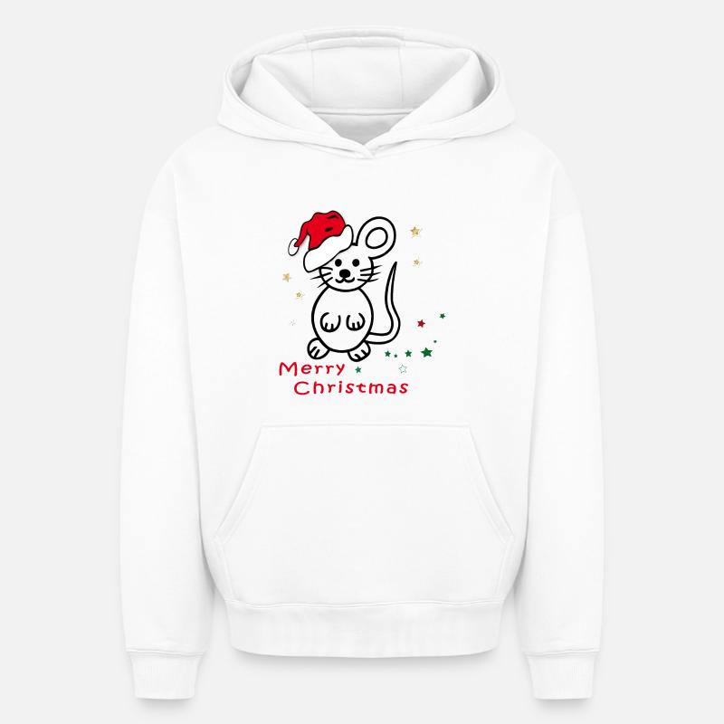 Joyeux Noël, Avent - Sweat à capuche unisexe oversize épais SPREAD - blanc