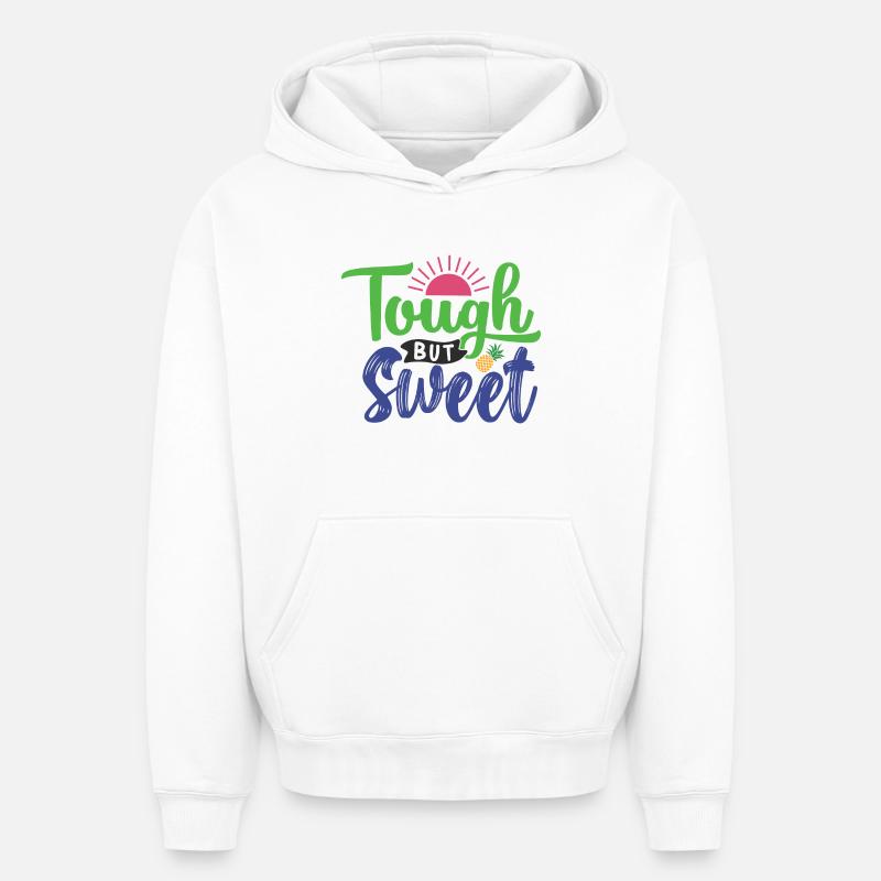 Dur et doux - Sweat à capuche unisexe oversize épais SPREAD - blanc