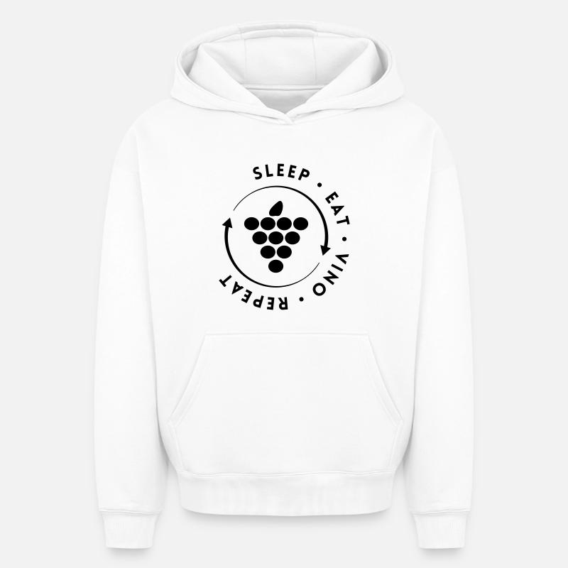 Carrousel à vin - Sweat à capuche unisexe oversize épais SPREAD - blanc