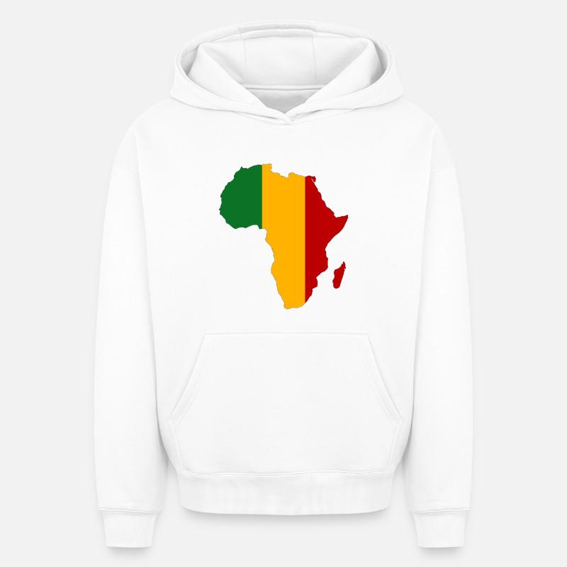 Mali Drapeau Afrique - Sweat à capuche unisexe oversize épais SPREAD - blanc