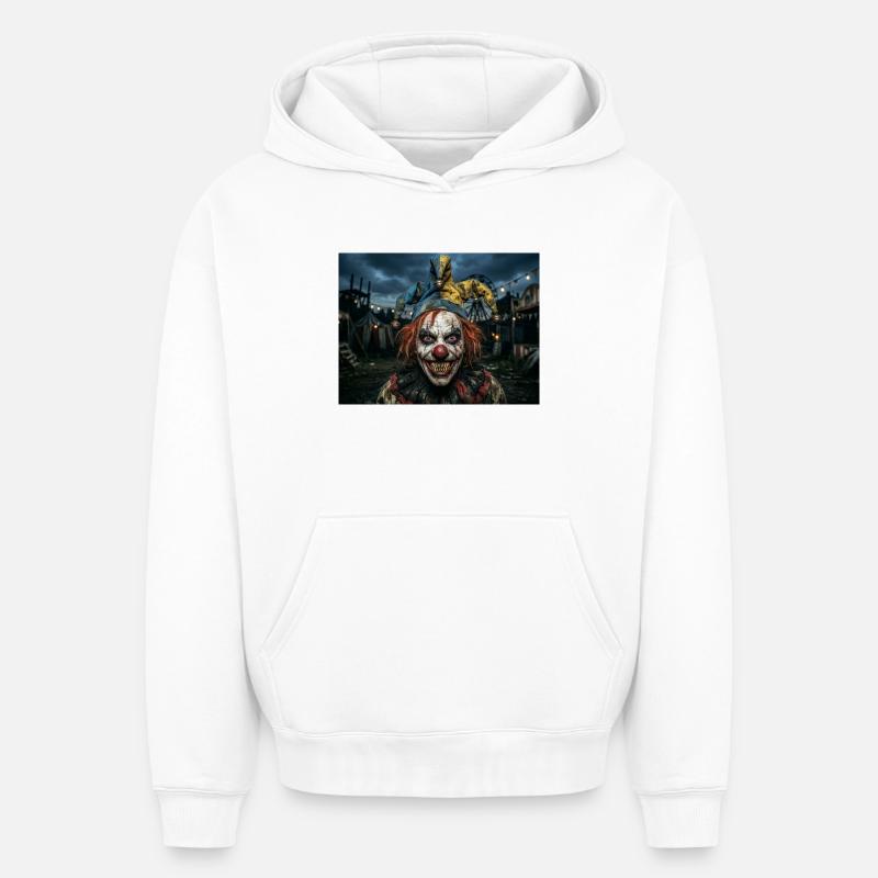 Fou de clown - Sweat à capuche unisexe oversize épais SPREAD - blanc