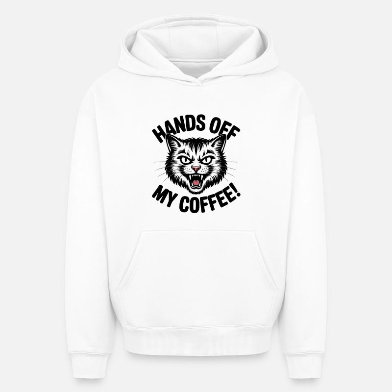 Loin de mon café - Sweat à capuche unisexe oversize épais SPREAD - blanc