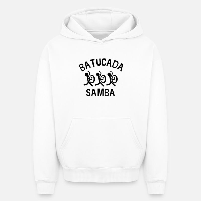 batucada, samba, carnaval, rio - Sweat à capuche unisexe oversize épais SPREAD - blanc
