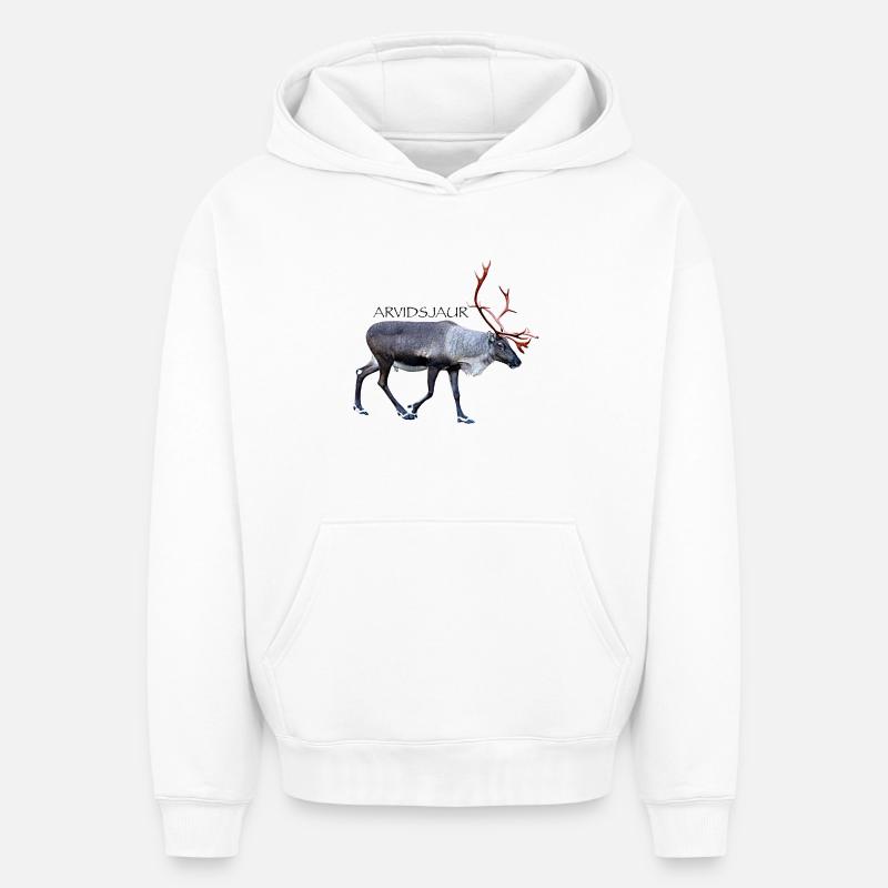 ARVIDSJAUR - Sweat à capuche unisexe oversize épais SPREAD - blanc