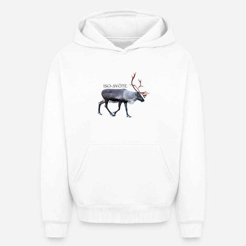 ISOSYOTE - Sweat à capuche unisexe oversize épais SPREAD - blanc