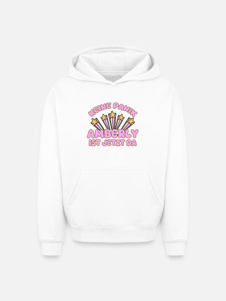Amberly as a woman's name - Oversized Heavyweight Unisex Hoodie - white