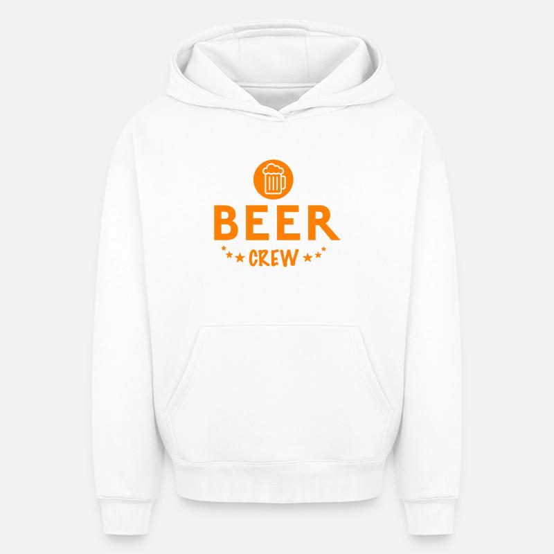 Équipe de bière - Sweat à capuche unisexe oversize épais SPREAD - blanc
