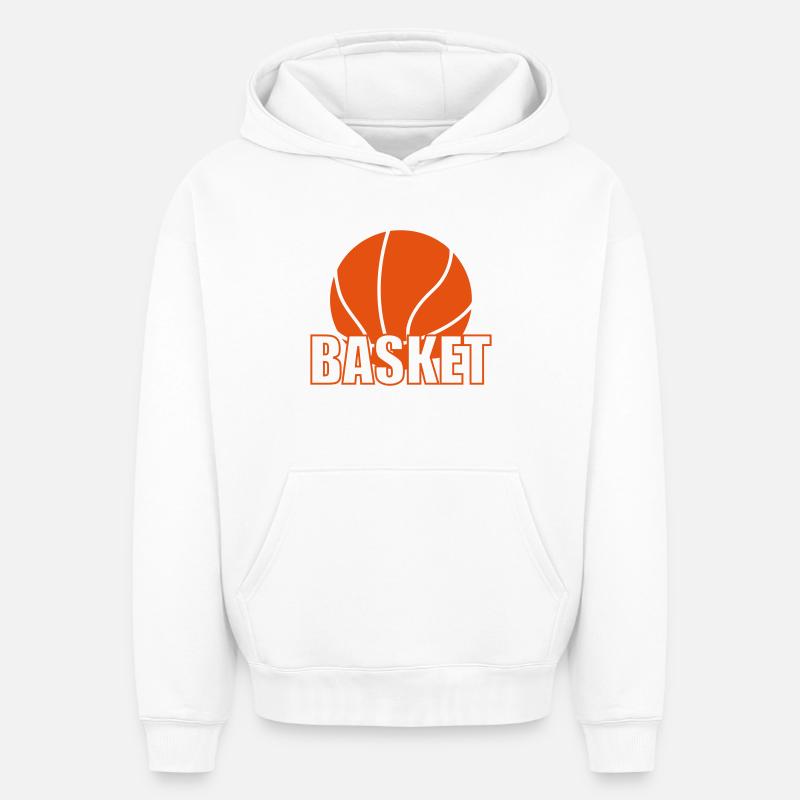 Basket - Sweat à capuche unisexe oversize épais SPREAD - blanc