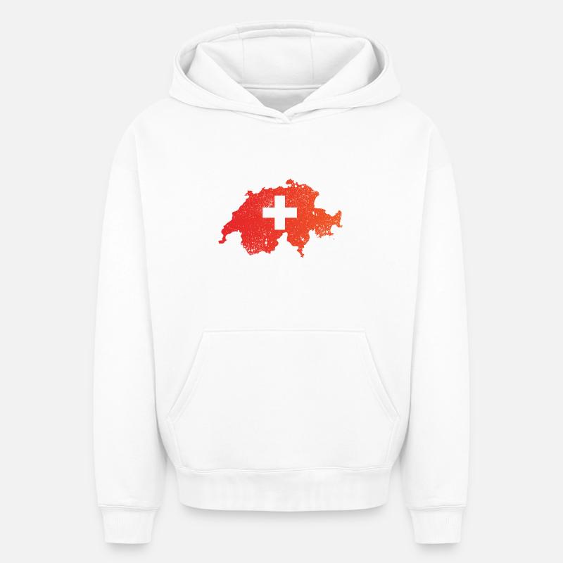 Premier août - Sweat à capuche unisexe oversize épais SPREAD - blanc