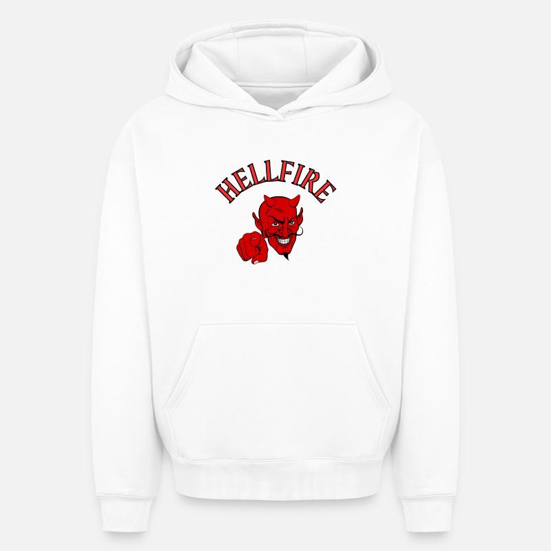 Devil, Satan, Devil, Hellfire - Oversized Heavyweight Unisex Hoodie - white