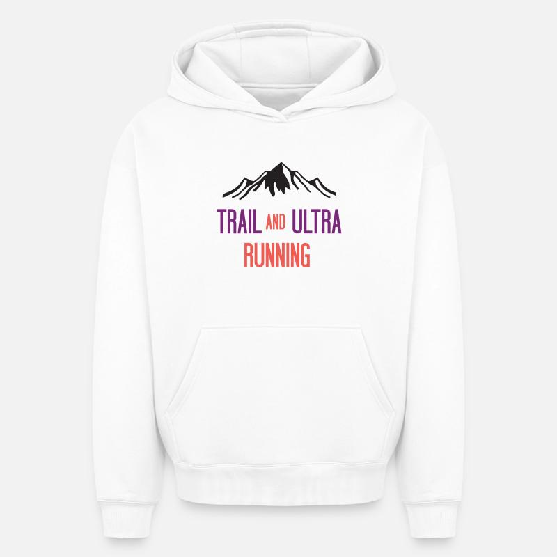 Trail et Ultra Running - Sweat à capuche unisexe oversize épais SPREAD - blanc
