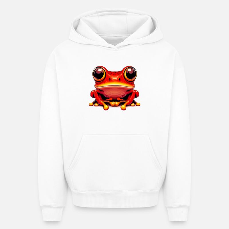 Grenouille - Sweat à capuche unisexe oversize épais SPREAD - blanc
