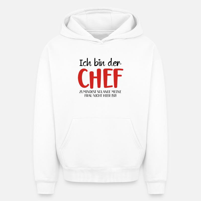Art culinaire motif CHEF - Sweat à capuche unisexe oversize épais SPREAD - blanc