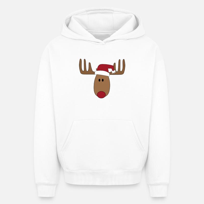 Orignal de Noël - Sweat à capuche unisexe oversize épais SPREAD - blanc