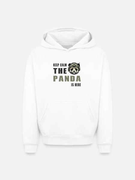 Tactical Panda – Keep Calm - Oversized Heavyweight Unisex Hoodie - white