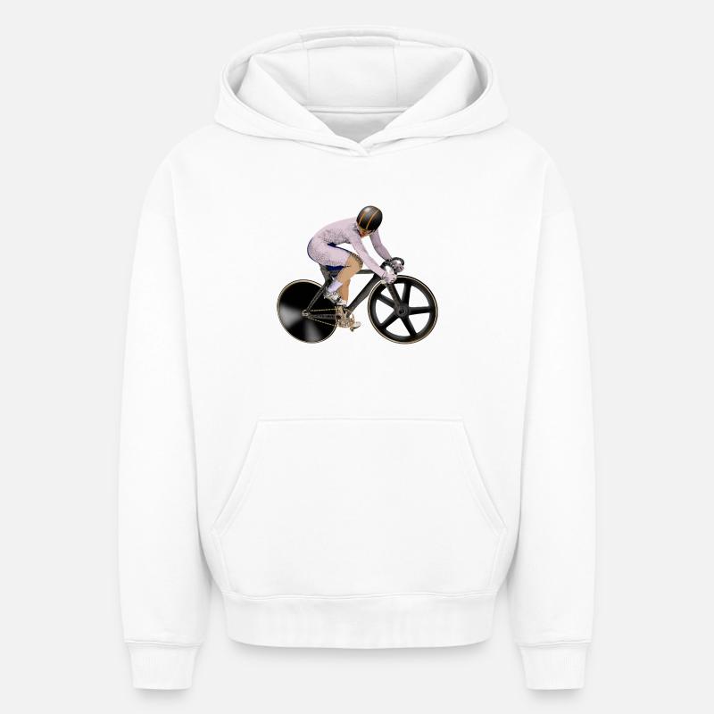 Cyclisme - Sweat à capuche unisexe oversize épais SPREAD - blanc