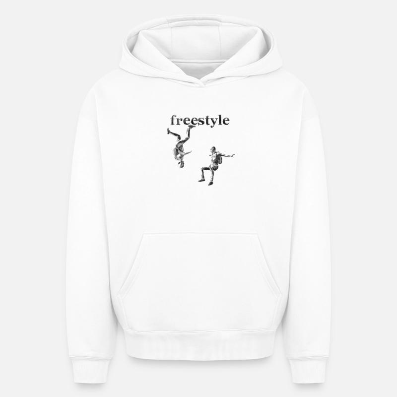 Nage libre - Sweat à capuche unisexe oversize épais SPREAD - blanc