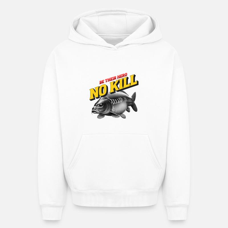 CARPE Soyez leur héros.! - Sweat à capuche unisexe oversize épais SPREAD - blanc
