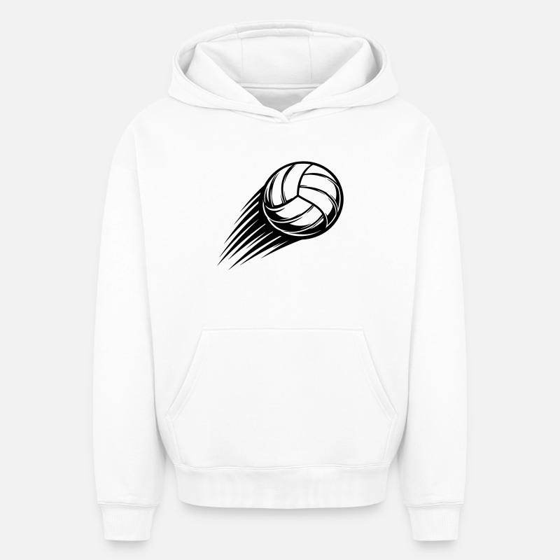 Ballon de volley-ball - Sweat à capuche unisexe oversize épais SPREAD - blanc