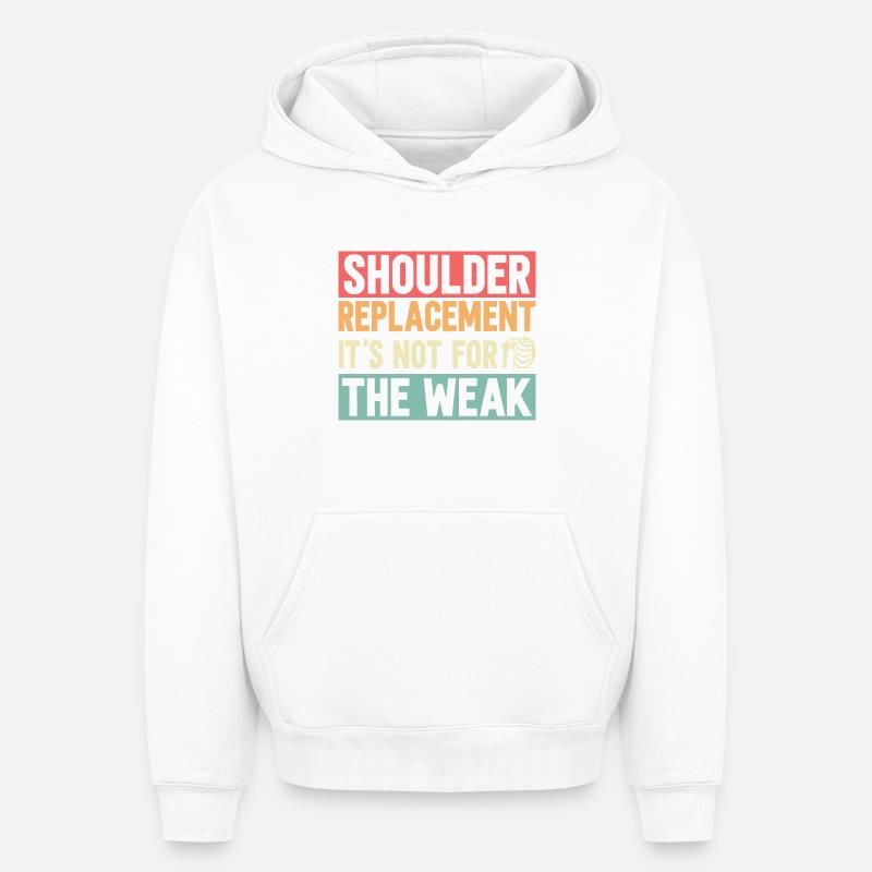 Remplacement d’épaule - Sweat à capuche unisexe oversize épais SPREAD - blanc
