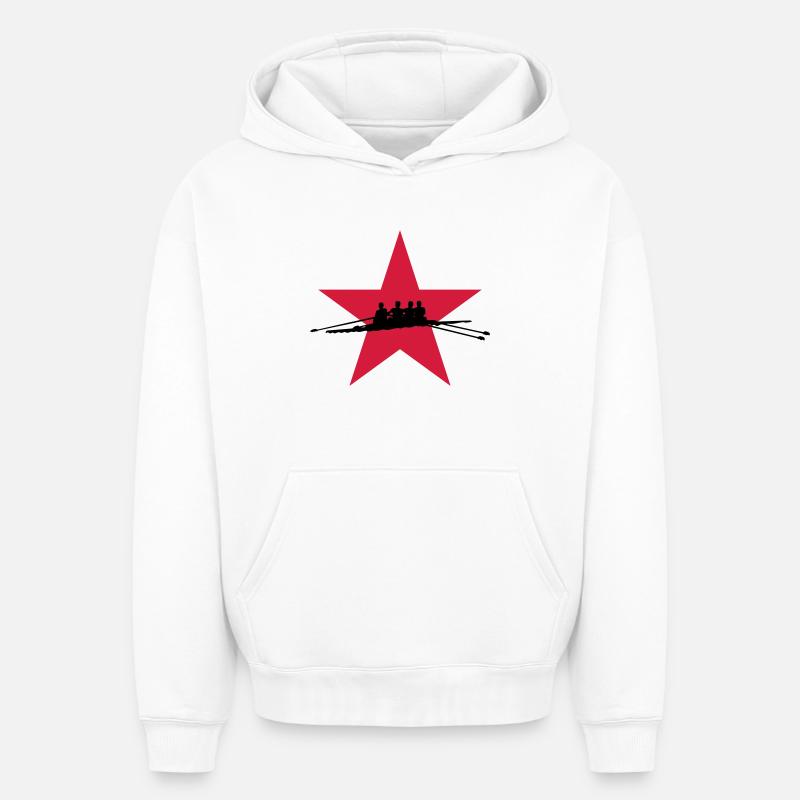 Rowing - Sweat à capuche unisexe oversize épais SPREAD - blanc