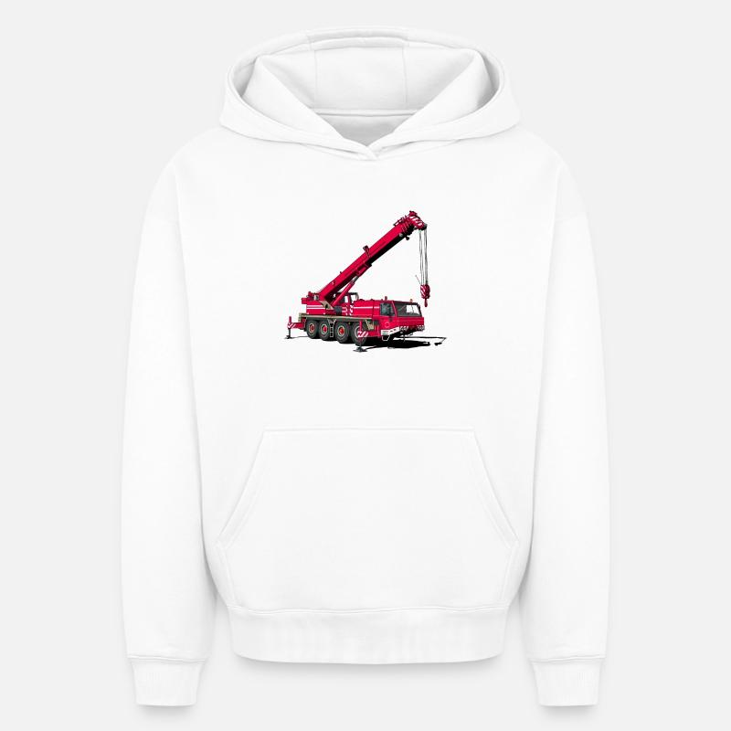 Grue mobile - Sweat à capuche unisexe oversize épais SPREAD - blanc