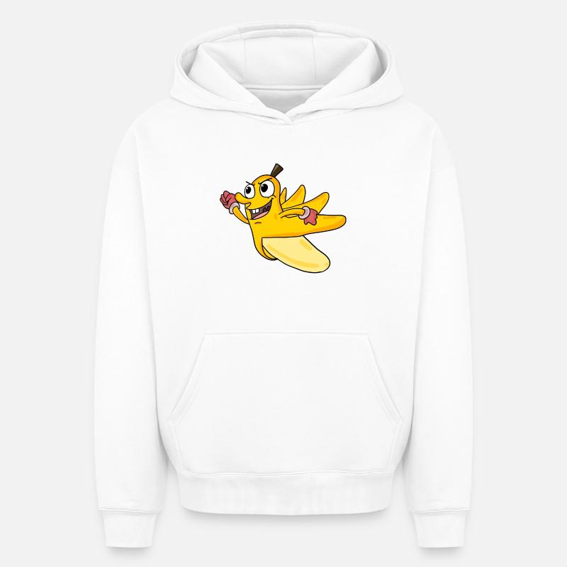 Banane - Sweat à capuche unisexe oversize épais SPREAD - blanc