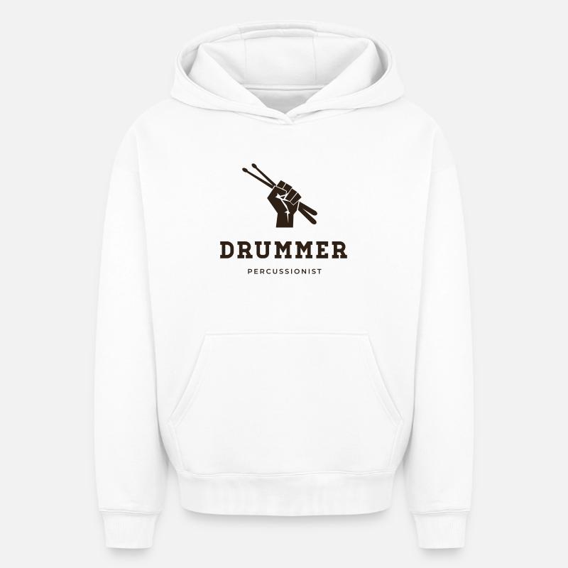 batteur, percussionniste - Sweat à capuche unisexe oversize épais SPREAD - blanc