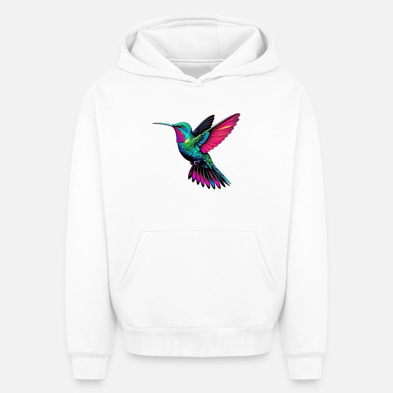 Colibri - Sweat à capuche unisexe oversize épais SPREAD - blanc
