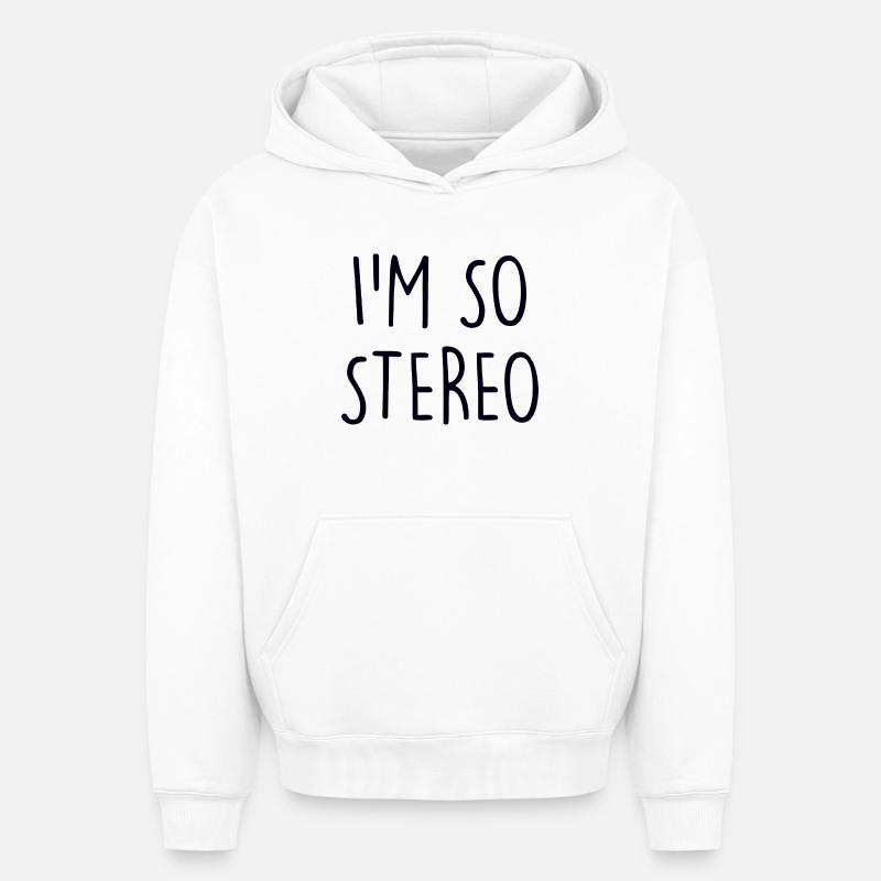 stéréo - Sweat à capuche unisexe oversize épais SPREAD - blanc