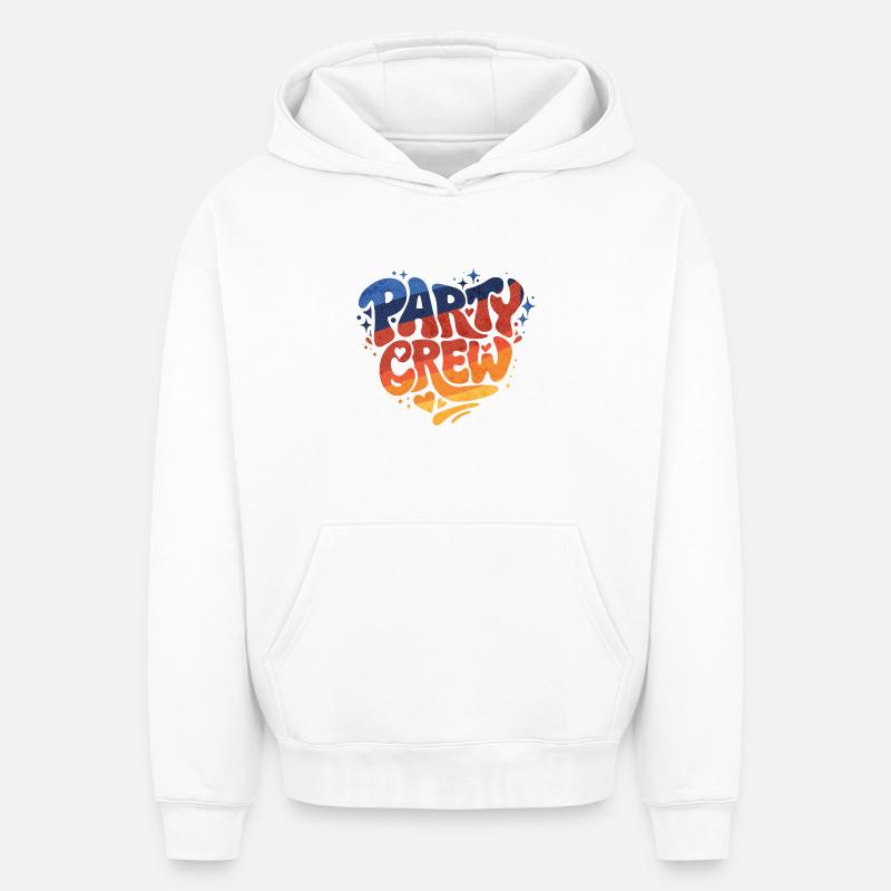 Équipe de fête Heart Gradient - Sweat à capuche unisexe oversize épais SPREAD - blanc