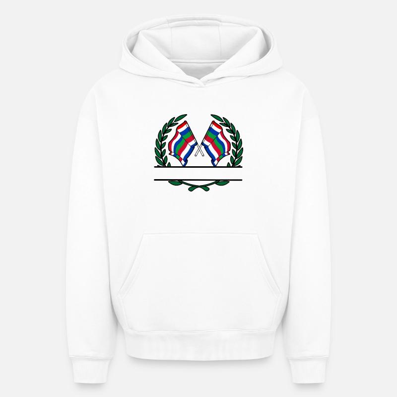 Schier Laurel Custom – Édition Île - Sweat à capuche unisexe oversize épais SPREAD - blanc