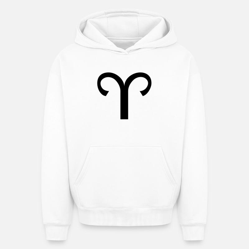 Sternzeichen Widder - Oversized Heavyweight Unisex Hoodie - Weiß