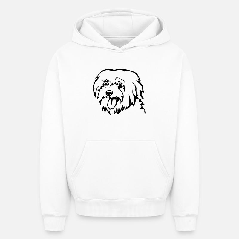 Tête maltaise - Sweat à capuche unisexe oversize épais SPREAD - blanc