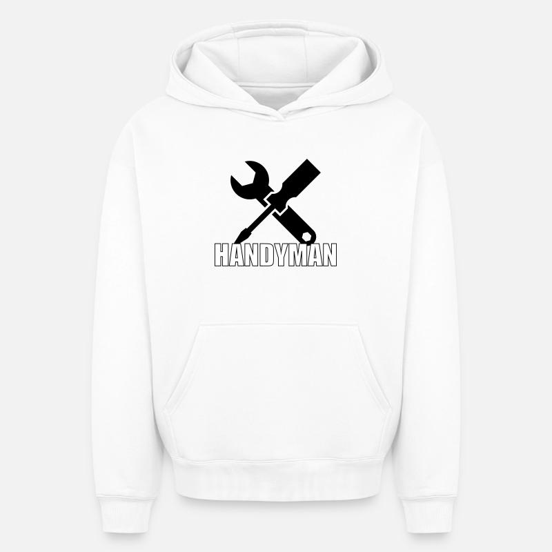 Handyman 🔨 - Sweat à capuche unisexe oversize épais SPREAD - blanc