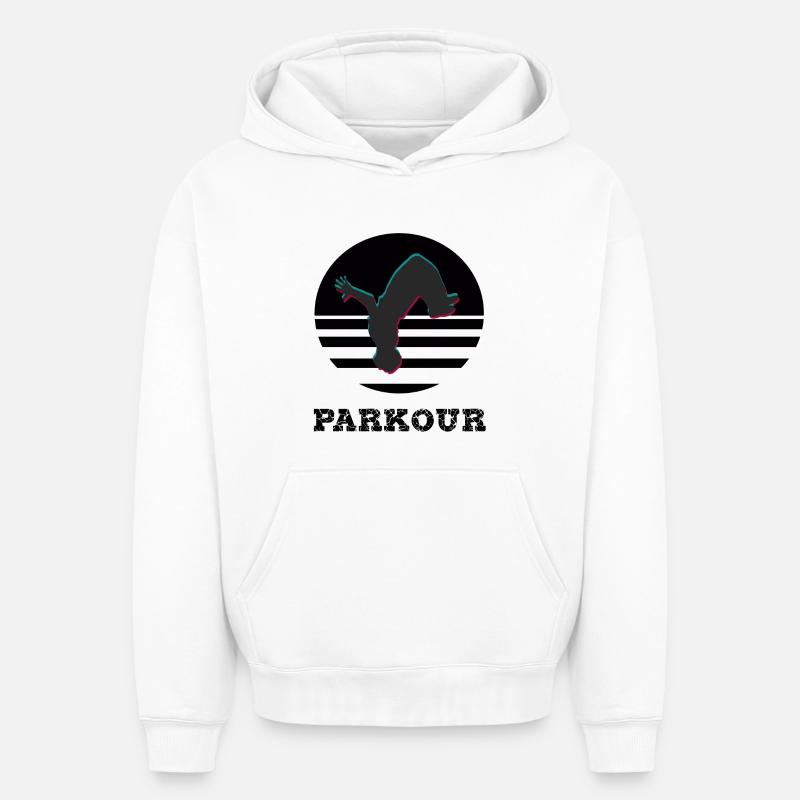 Parkour - Sweat à capuche unisexe oversize épais SPREAD - blanc