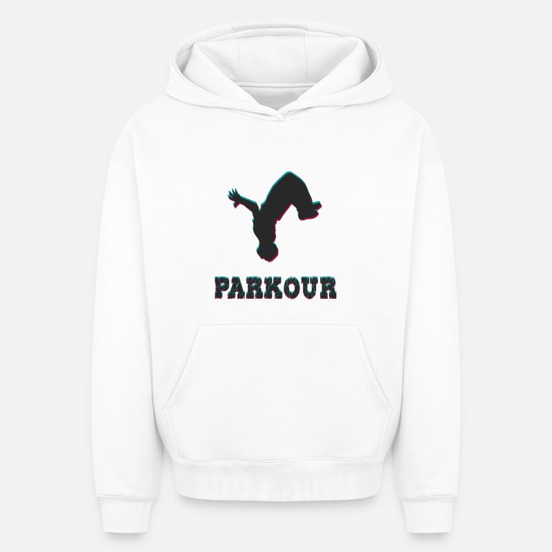 Parkour - Sweat à capuche unisexe oversize épais SPREAD - blanc