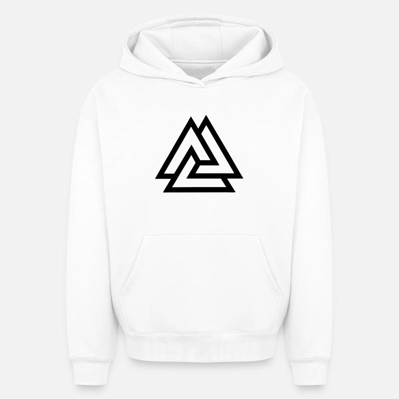 Nœud valknut tombé au combat - Sweat à capuche unisexe oversize épais SPREAD - blanc