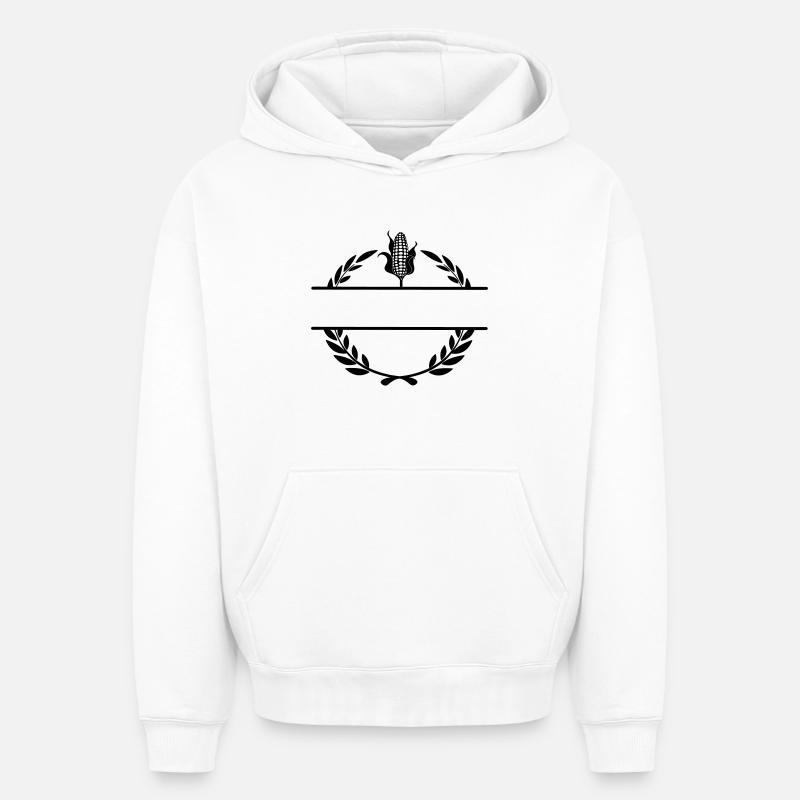 Fier du maïs fermier - Sweat à capuche unisexe oversize épais SPREAD - blanc