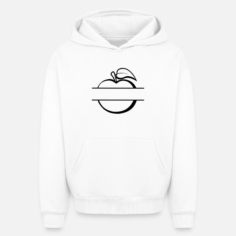 Bannière logo pomme - Sweat à capuche unisexe oversize épais SPREAD - blanc