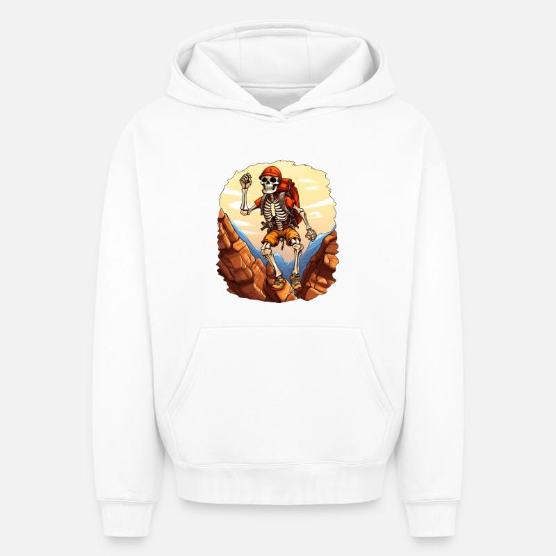 Skeleton Randonnée / Alpinisme Skeleton - Sweat à capuche unisexe oversize épais SPREAD - blanc