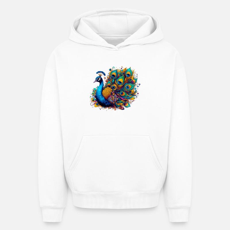Paon - Sweat à capuche unisexe oversize épais SPREAD - blanc