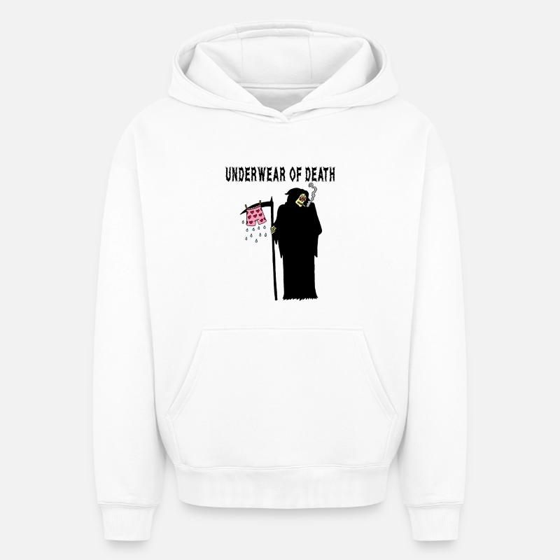 Die Unterhose des Todes - Oversized Heavyweight Unisex Hoodie - Weiß