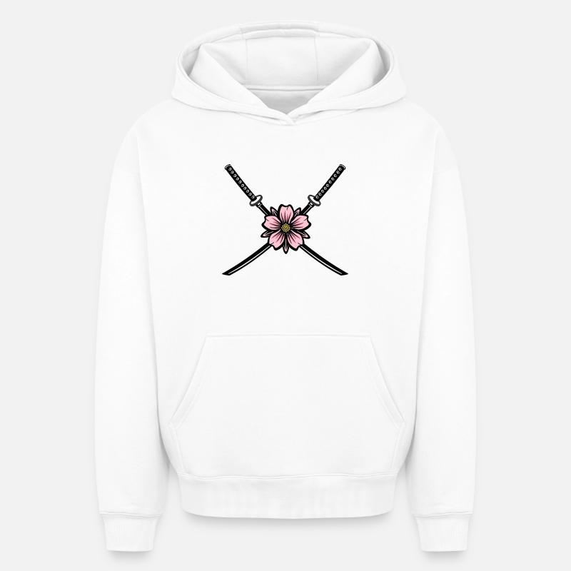 Force et grâce - Sweat à capuche unisexe oversize épais SPREAD - blanc
