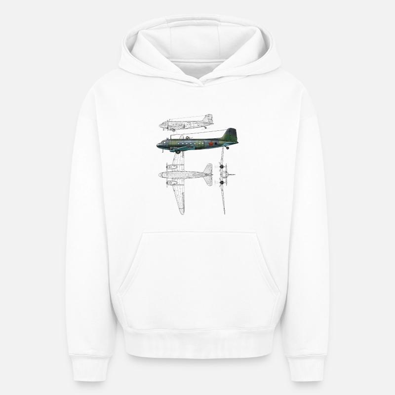 Li-2 - Sweat à capuche unisexe oversize épais SPREAD - blanc