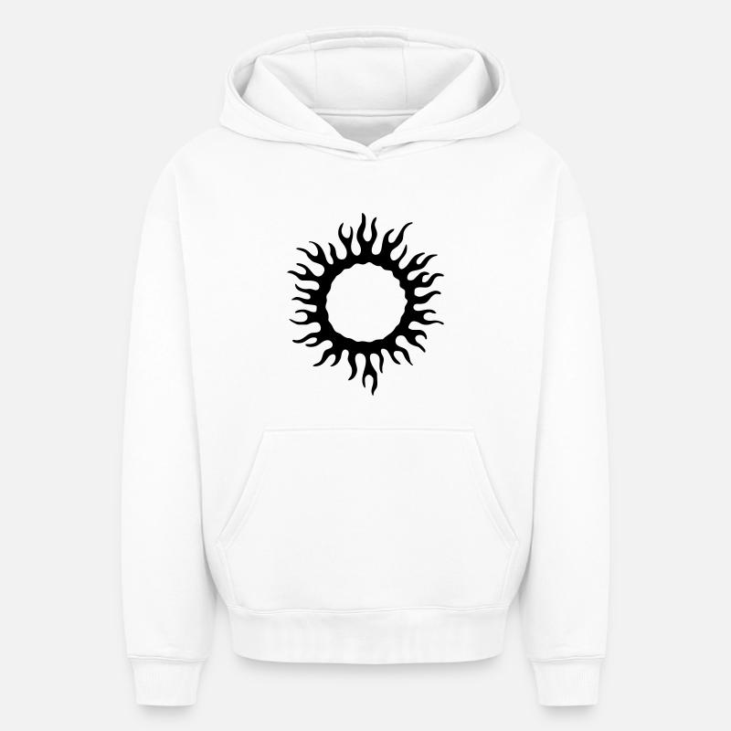 Circuit de flamme - Sweat à capuche unisexe oversize épais SPREAD - blanc