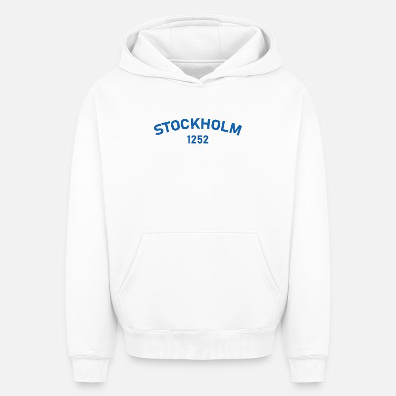 Stockholm 1252 - Sweat à capuche unisexe oversize épais SPREAD - blanc