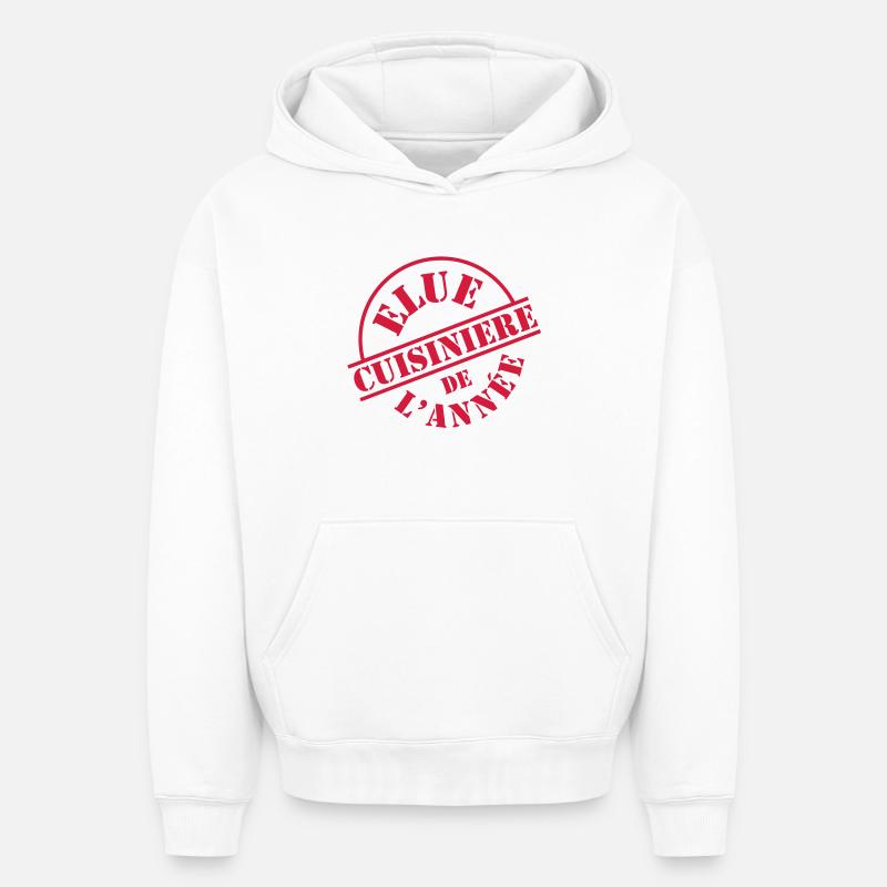 # Cuisinière # - Sweat à capuche unisexe oversize épais SPREAD - blanc